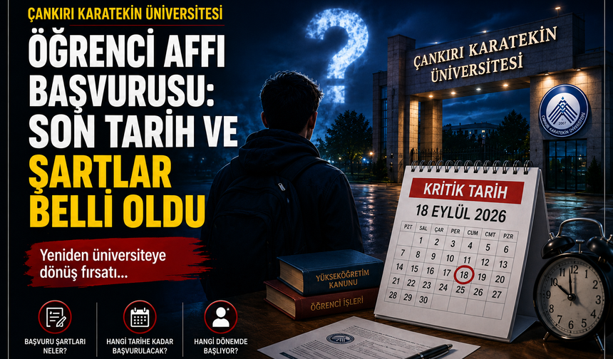 Çankırı Karatekin Üniversitesi Öğrenci Affı Başvurusu: Son Tarih ve Şartlar Belli Oldu