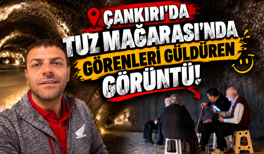 Çankırı Tuz Mağarası’nda Görenleri Gülümseten Görüntü!