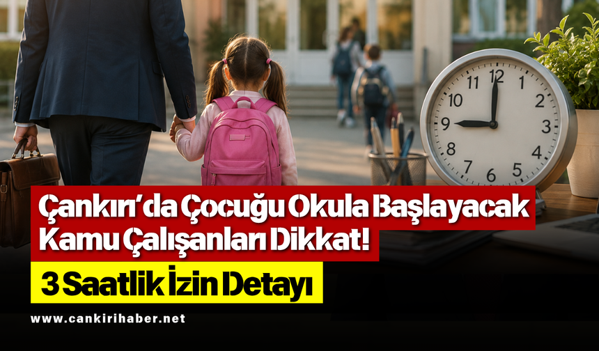 Çankırı’da Çocuğu Okula Başlayacak Kamu Çalışanları Dikkat! 3 Saatlik İzin Detayı