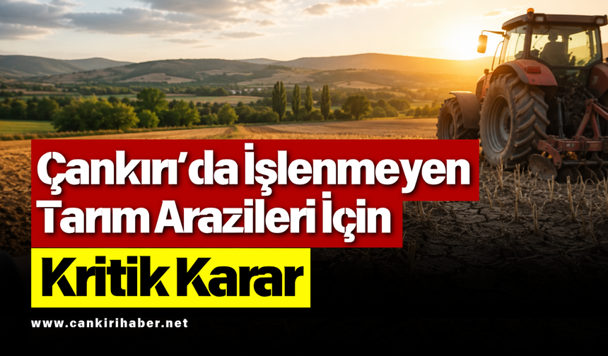 Çankırı’da İşlenmeyen Tarım Arazileri İçin Kritik Karar