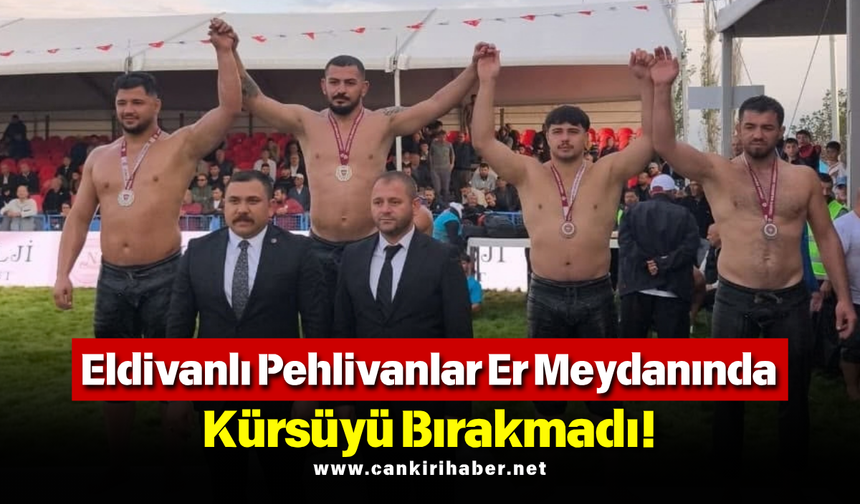 Eldivanlı Pehlivanlar Er Meydanında Kürsüyü Bırakmadı!