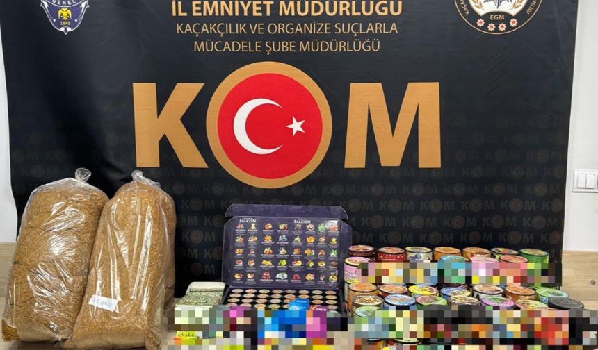 Polis 9 Adrese Girdi: Kaçak Sigara, Tütün ve Telefon Aksesuarları Ele Geçirildi